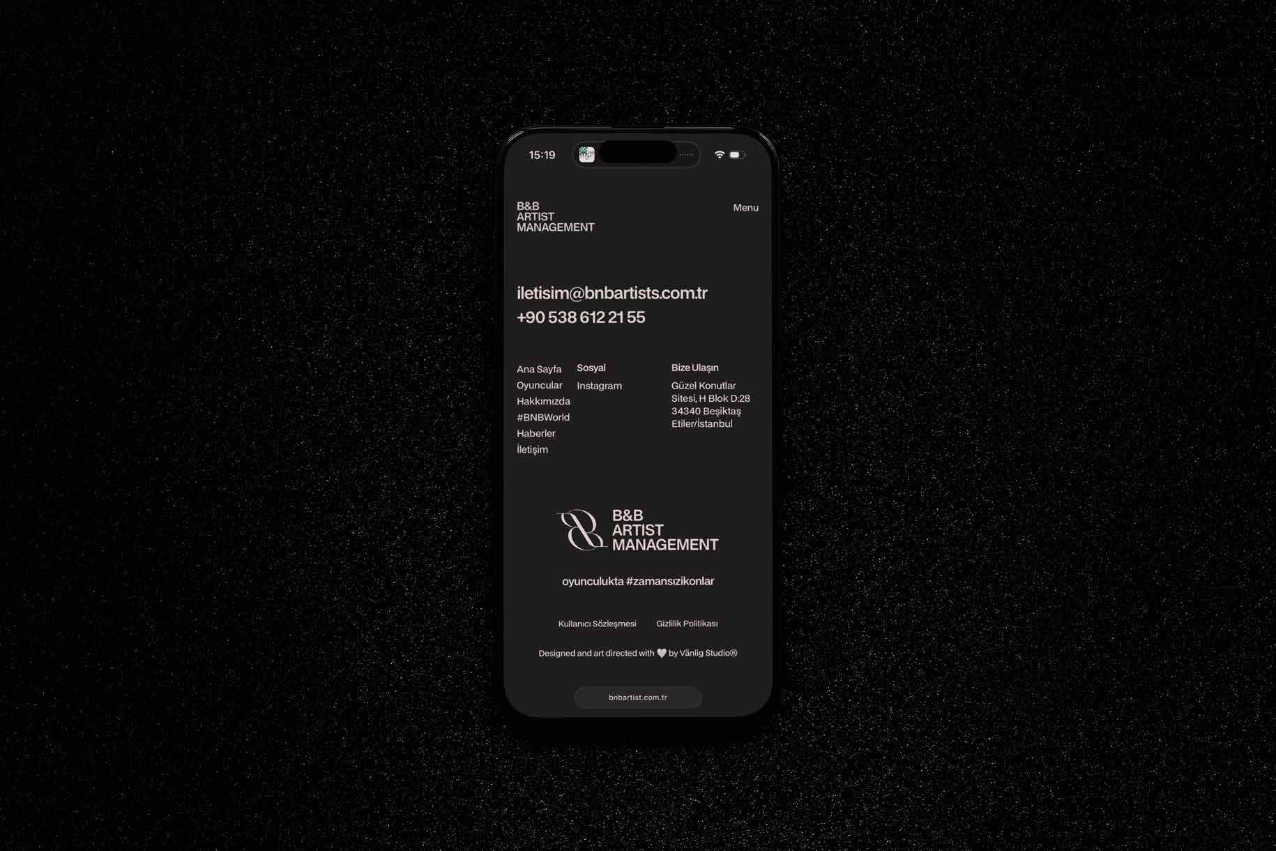 B&B Artist Management — Art direction & brand identity